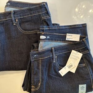 Old Navy Curvy Bootcut dark denim jeans 2 pairs one is NWT the other almost new!
